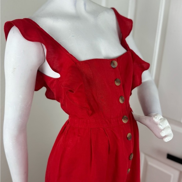 Red Carter Vibrant Red Jumpsuit with Wide-Leg Design Size XS. A48 - Picture 10 of 16